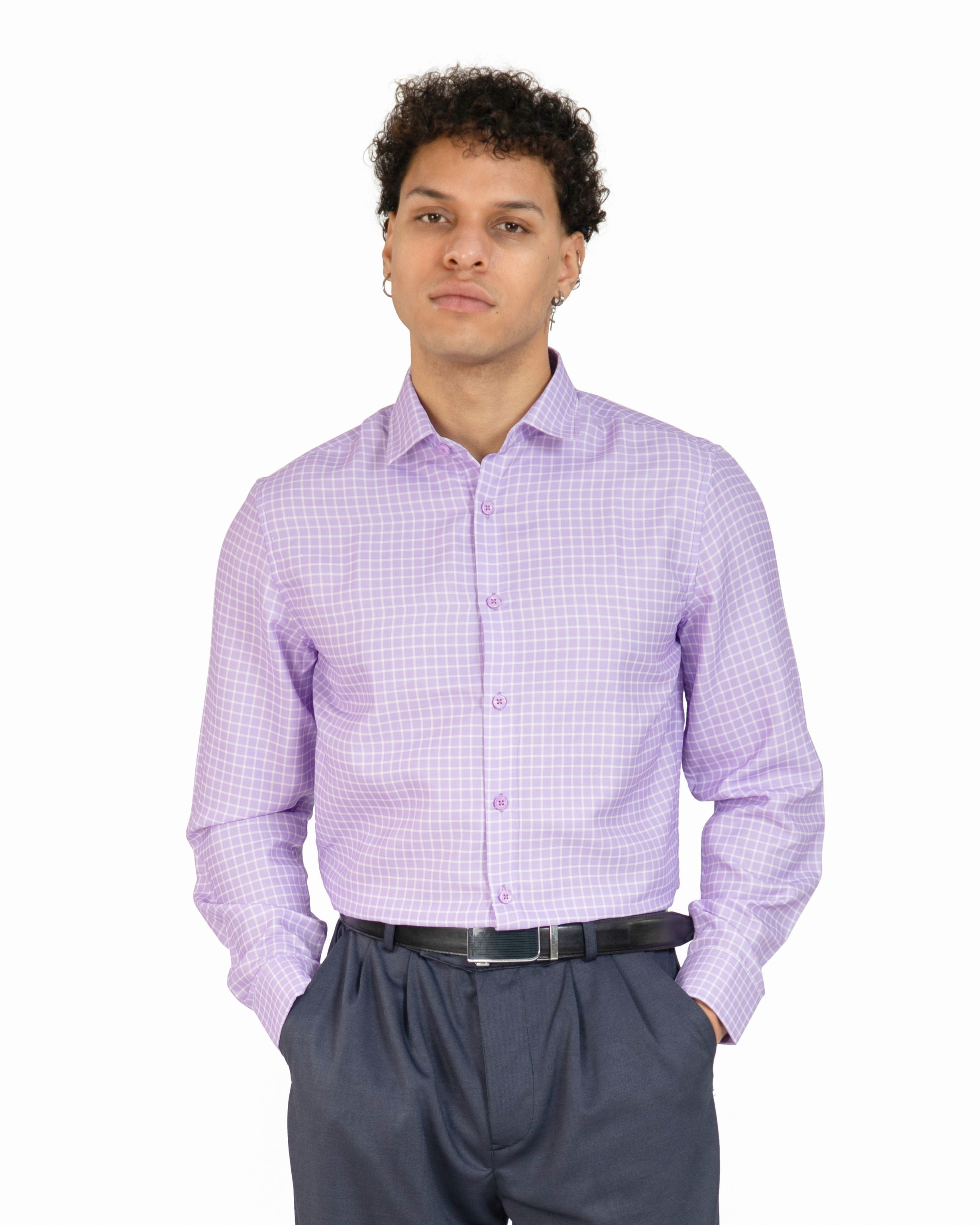 "Lilac Checkered Shirt"